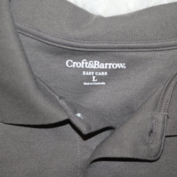 Croft & Barrow men's gray polo shirt size large - Picture 2 of 3
